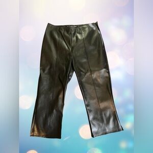 Central Park West Black Faux Leather Pants
